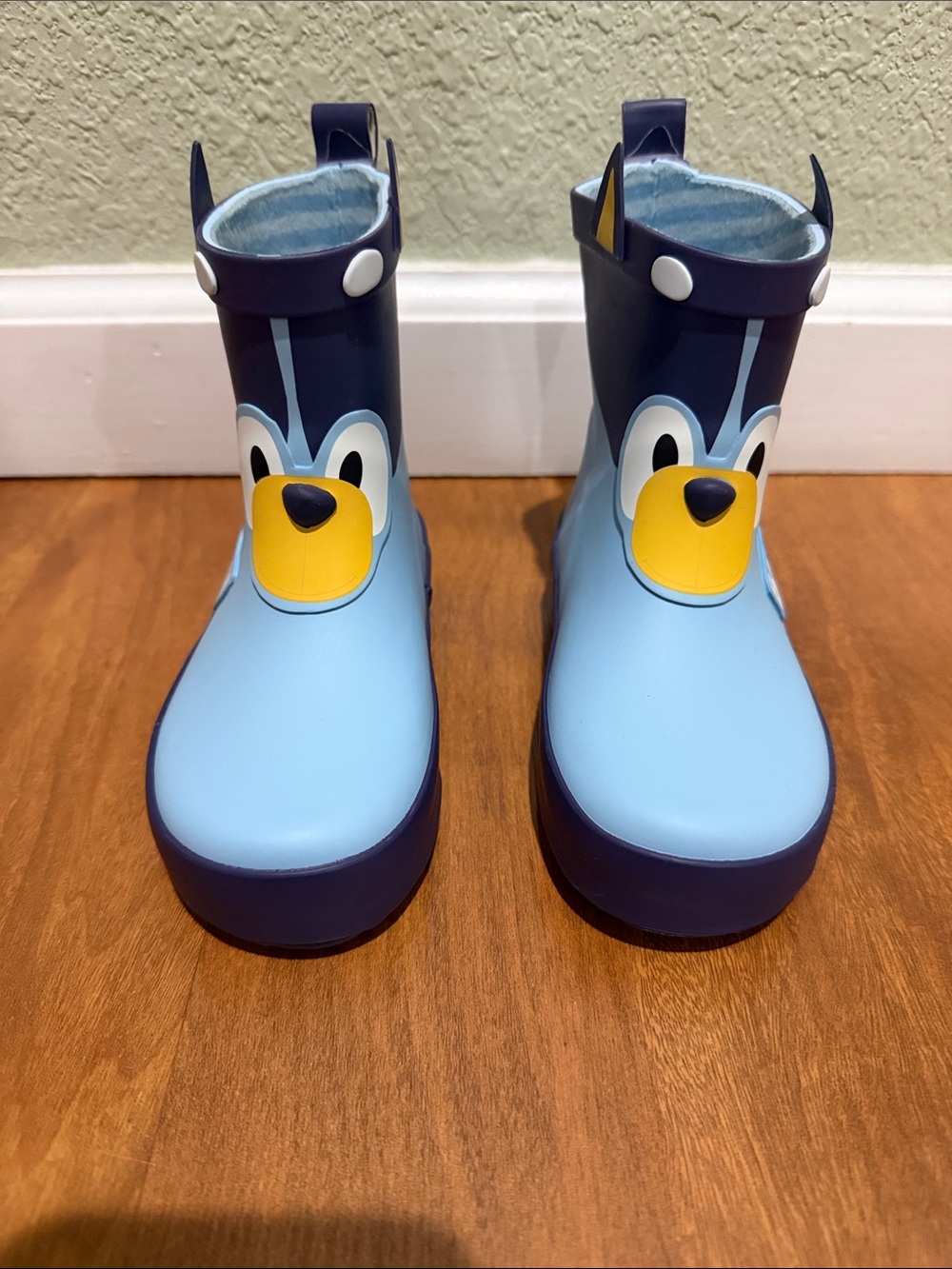 Light Blue and Navy Kids Rain Boots with Bluey